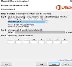 use the office phone activation option
