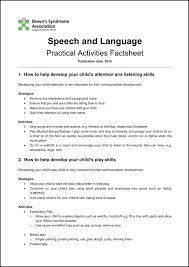 Factsheet Speech And Language Practical Activities