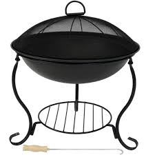 Steel Wood Fire Pit With Spark Screen