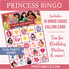 disney princess printable bingo game