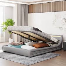 Queen Size Platform Bed With Gas Lift