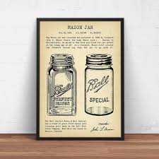Mason Jar Patent Print Canning Wall Art