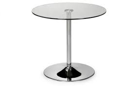 kubo chrome clear glass round dining