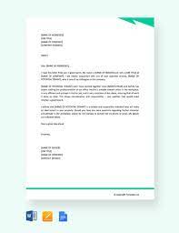 professional reference letter for