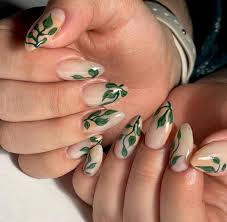 cute spring nail art designs leaf