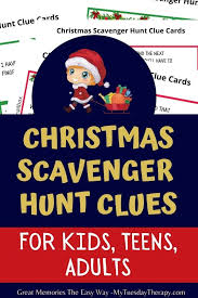 christmas scavenger hunt clues easy