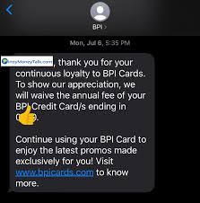 credit card annual fee bdo bpi