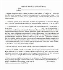 Music Artist Management Contract Template Threeroses Us