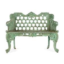 Green Cast Iron Bench 1940s For