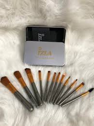 makeup brush set with elegant metal