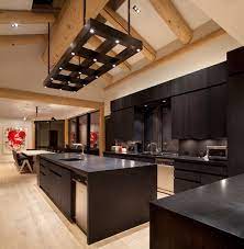 black kitchen furniture and edgy