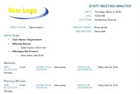 Staff Meeting Minutes Template Taking At A Excel Free