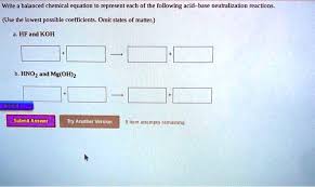 Acid Base Neutralization Reactions