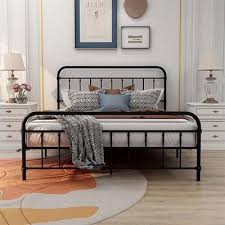 Queen Size Metal Bed Frame With