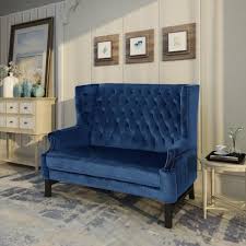 4.1 out of 5 stars. Nolie 56 8 In Cobalt Dark Brown Tufted Velvet 2 Seater Loveseat With High Back 40797 The Home Depot Love Seat Modern Sofa Sectional Settee Dining