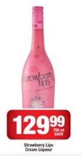 strawberry lips cream liqueur offer at