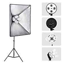 Amazon Com Craphy Photography Softbox Lighting Kit 12x45w Studio Continuous Light With 6 5ftx 10ft Background Support System Stand 3x Backdrops Green White Black For Portrait Product And Video Shooting Camera