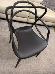 black nordic style plastic vine chairs