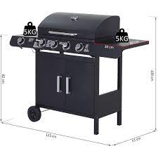 outsunny gas bbq grill 4 1 stainless