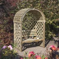 Wooden Garden Arch With Seat