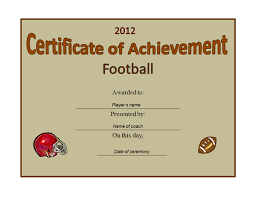 Football Award Certificate