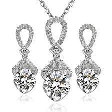 Women's Cubic Zirconia Jewelry Set - Sterling Silver, Zircon Fashion  Include Necklace / Earrings White For Party Daily Casual #05232247- Buy  Online in Botswana at botswana.desertcart.com. ProductId : 83242319.