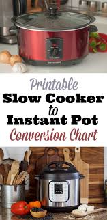 Slow Cooker To Instant Pot Conversion Chart Free Printable