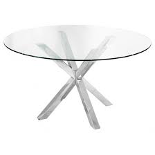 Crossley Round Glass Dining Table With