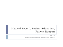 Medical Record Patient Education Patient Rapport