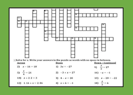 solving one step equations crossword