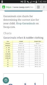 Garanimals Brand Baby Clothes Size Chart Baby Clothes