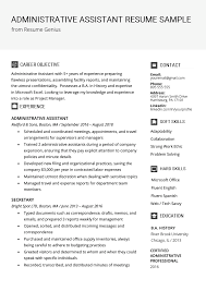 Administrative assistant resume example for a job seeker with experience working as the assistant to executive management of business operations and special projects. Administrative Assistant Resume Example Writing Tips Resume Genius