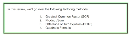 Factor Quadratic Equations Algebra