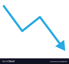 Loss Bar Chart Decline Arrow Isolated On White