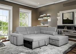 Suede Fabric Corner Sofa Bed With