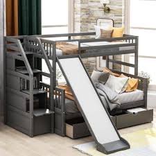 gosalmon gray twin over full bunk bed
