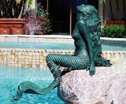 Bronze Nude Female Mermaid Statue