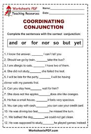 Though he is a busy, he spends time with his family. Conjunction Examples Exercises Activities Worksheets Pdf