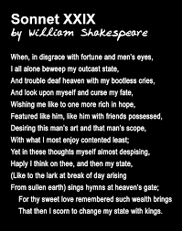 sonnet xxix by william shakespeare quotes and thoughts sonnet xxix by william shakespeare