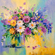 A bouquet of flowers Painting by Olha Darchuk - Fine Art America