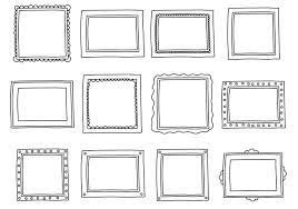 doodle frame vector art icons and
