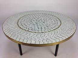 Large Round Mosaic Coffee Table By
