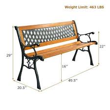 Cast Iron Patio Wood Outdoor Bench