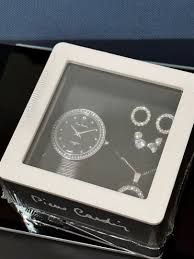 pierre cardin black watch with diamond