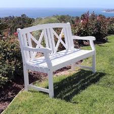 Create a quiet and relaxing garden spot with an outdoor bench from grandin road. Vifah Vifah Renaissance 48 In W X 35 In L White Traditional Bench Lowes Com Wooden Garden Benches Wood Bench Outdoor Outdoor Bench