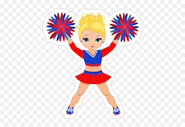 Cute Cheerleading Sticker - Red Blue And White Cheerleaders Pom Poms Emoji,Cheerleader Emoji - free transparent emoji - emojipng.com