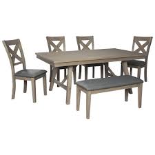 They provide stylish, comfortable seating thanks to the leather and linen. Aldwin Rectangular Dining Room Table Dark Gray Signature Design By Ashley Target