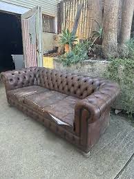 Brown Leather Chesterfield Sofa 80