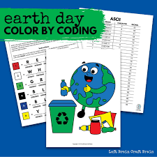 color by coding earth day coloring page