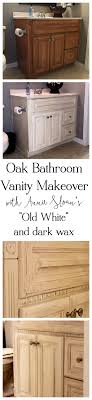 guest bathroom oak vanity makeover with
